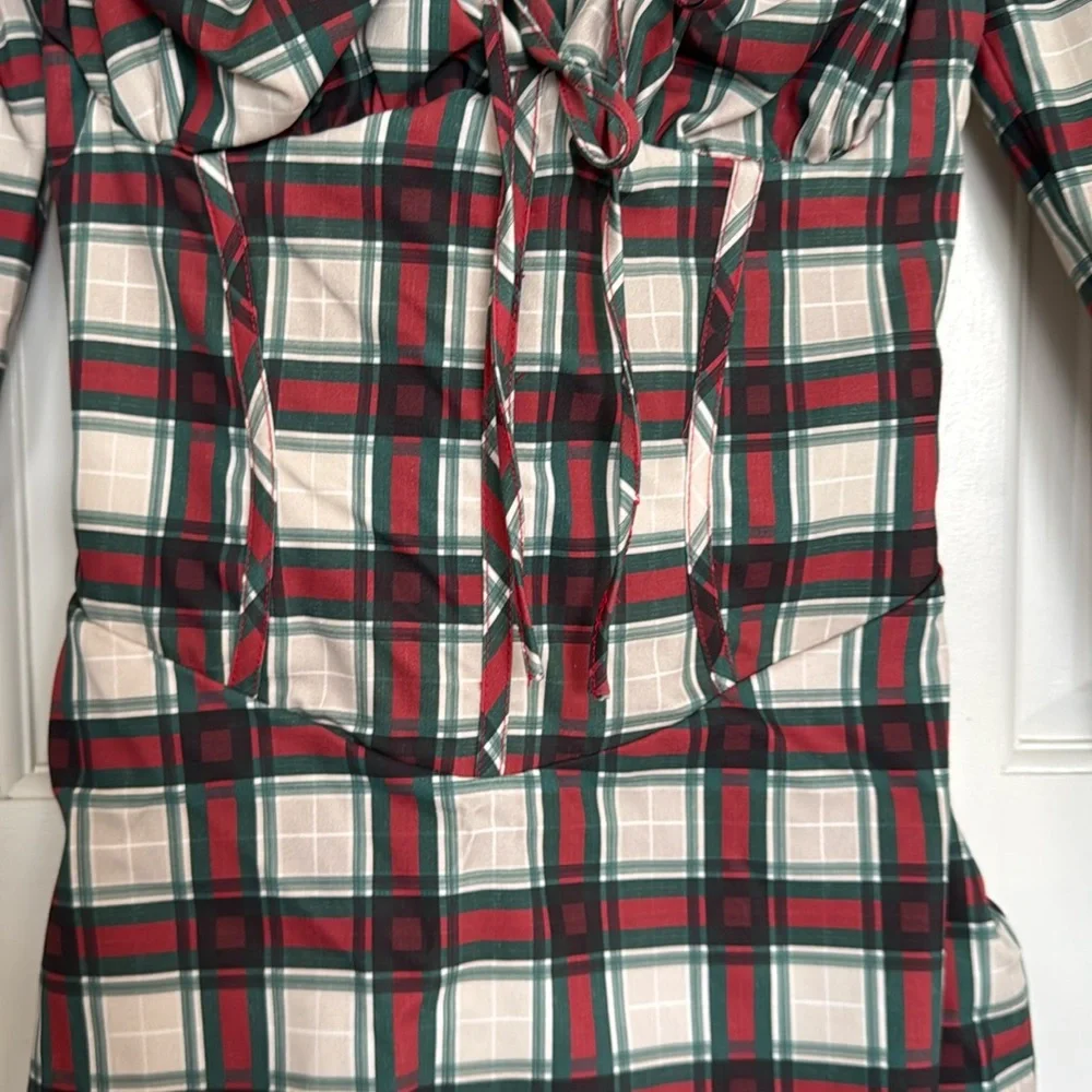 House of CB Malika Red Tartan Corset Mini Dress Women’s Size Medium - Picture 8 of 16